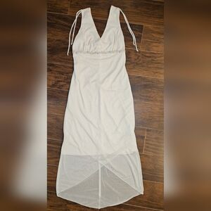 Rewind White Dress with Floral Accents